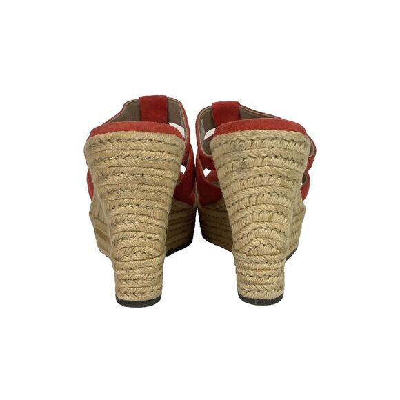 UGG Tawnie Wedge-Women 7.5-Coral Pink Leather-Espadrille Sandal 1000404 -F29011L - Picture 3 of 10